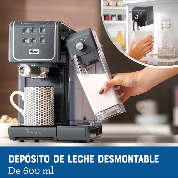 Cafetera Oster Automática de Espresso PrimaLatte Plateada
