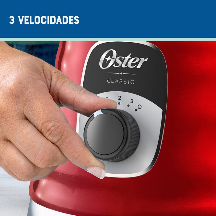 Licuadora Oster® roja con programas automáticos, tecnología